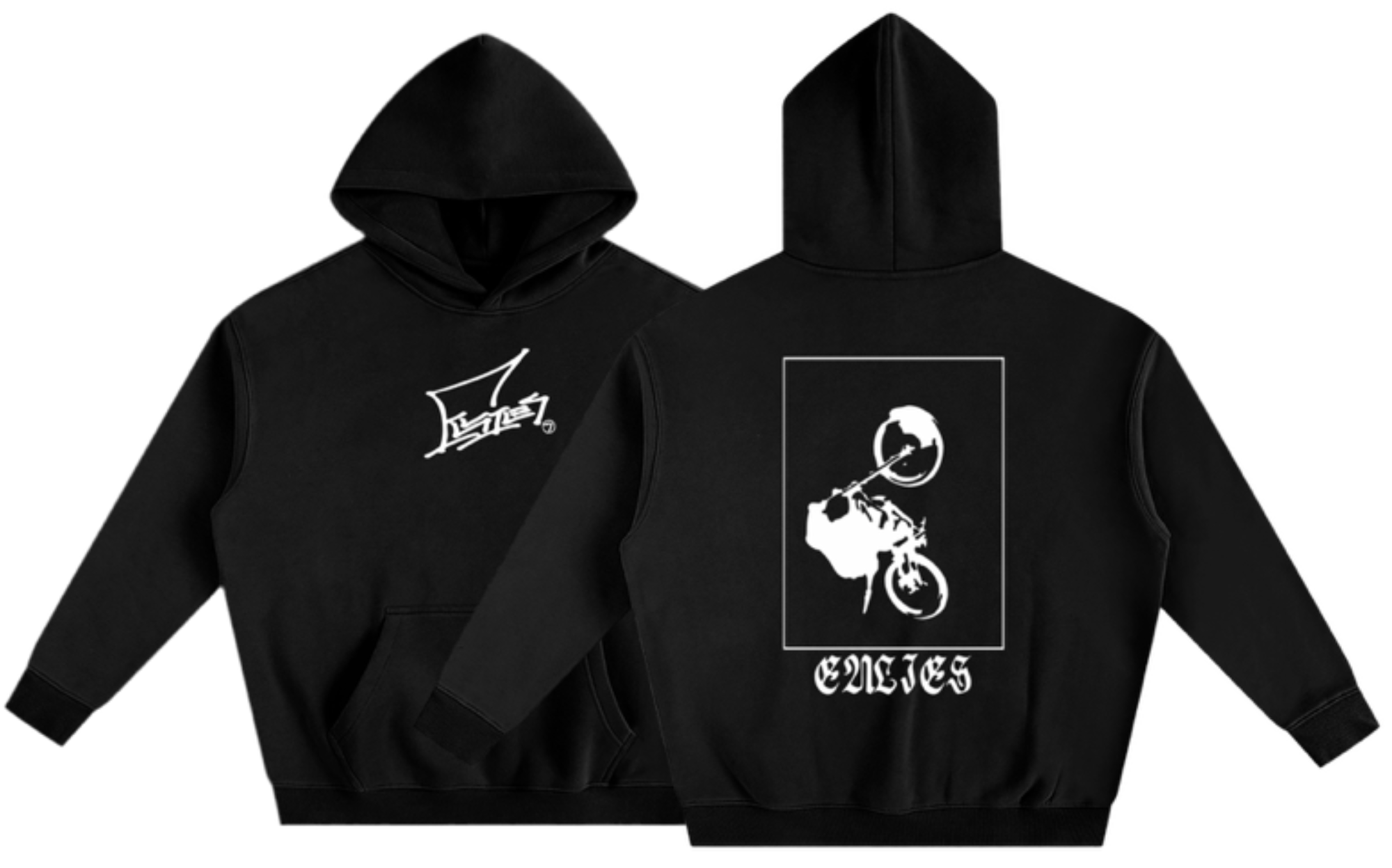 Emoto Styled 12o'clock Scrape Hoodie