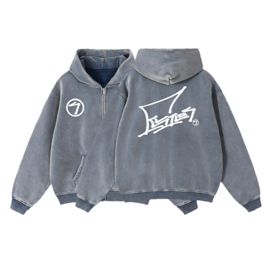 Signature Zip-Up Hoodie (blue,black,white, or red)