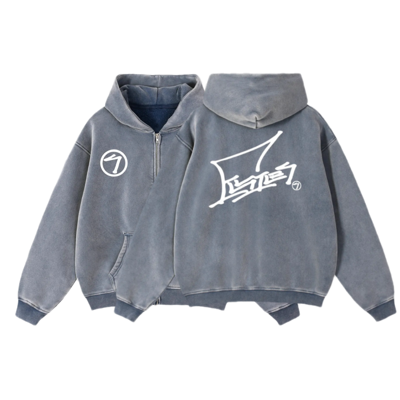 Signature Zip-Up Hoodie (blue,black,white, or red)