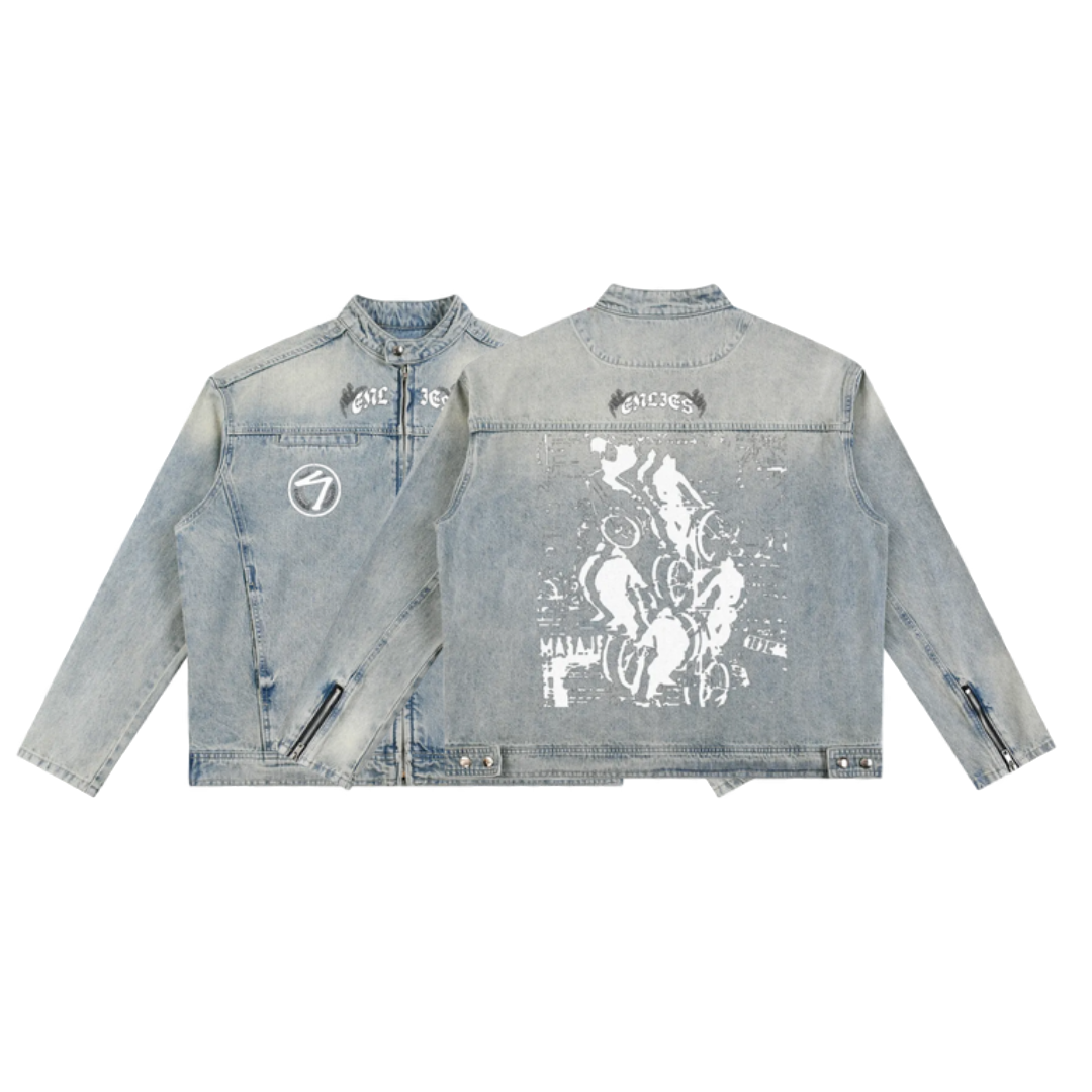 Handed Signature Zip Up Jacket