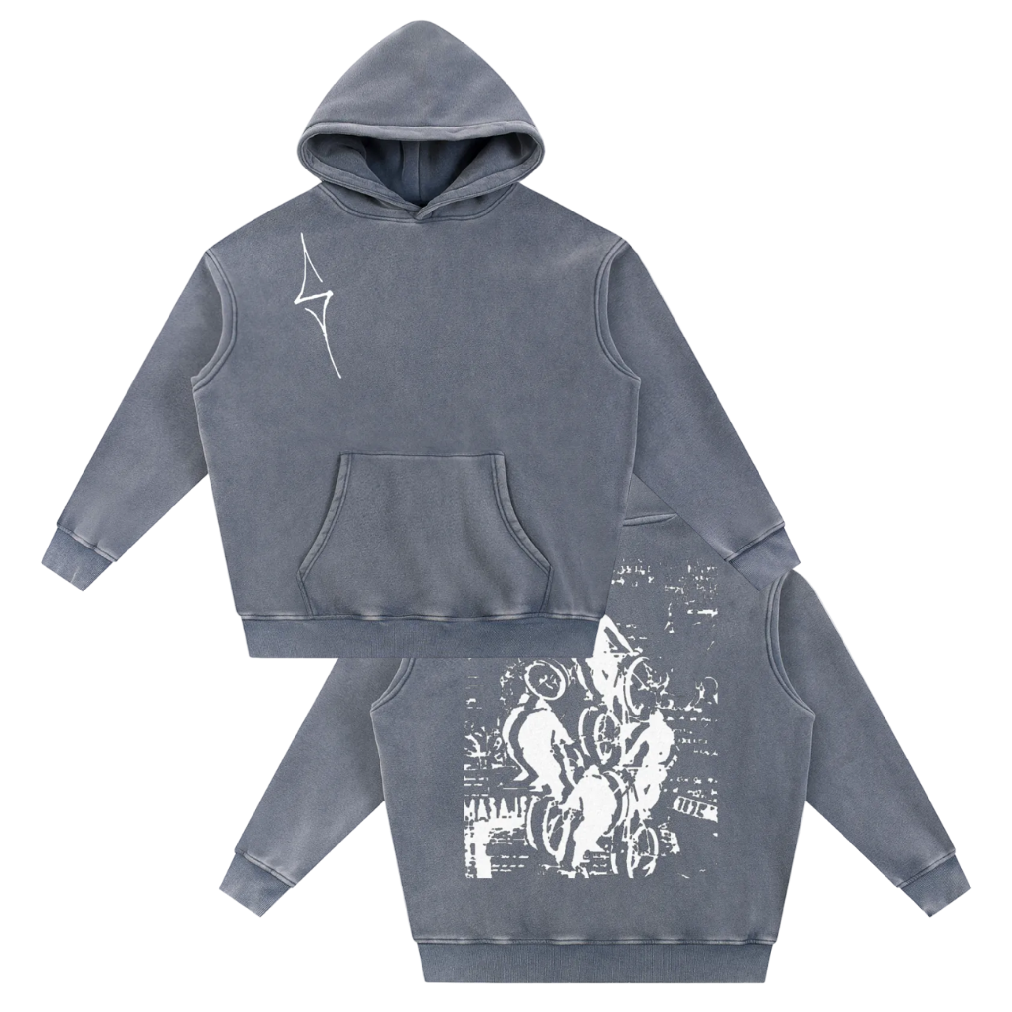 Bikelife Styled Blue Swerve Hoodie